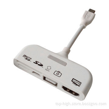 MHL to HDMI multi card reader, 5-in-1, for smartphone, with patent